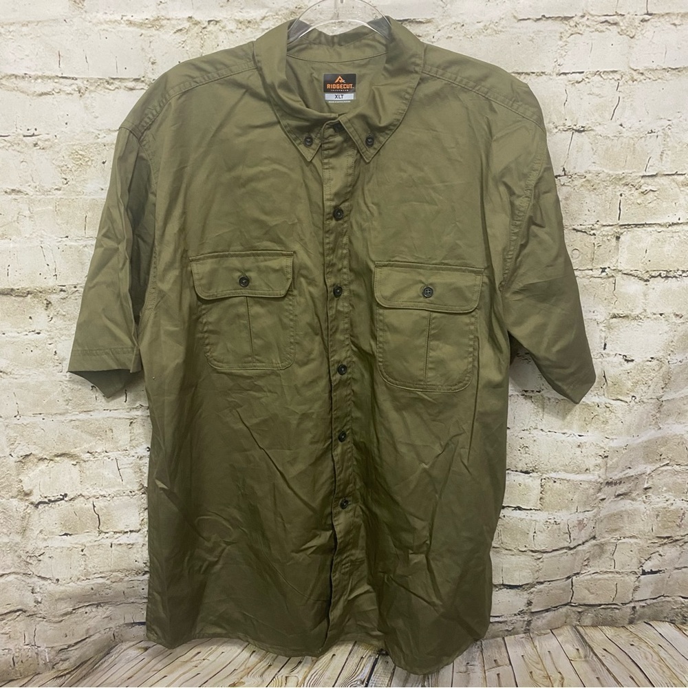 Ridgecut‎ Toughwear Green Short Sleeve Button Up Work Shirt